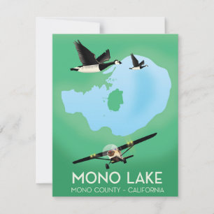 Cartaz de viagem do Mono Lake, Condado de Mono, Ca