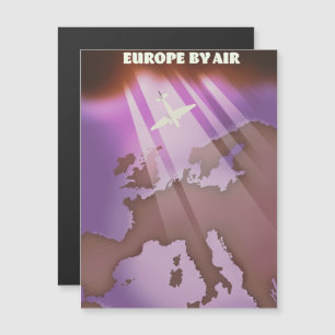 Cartaz de viagem estilo retrô Europe By Air.