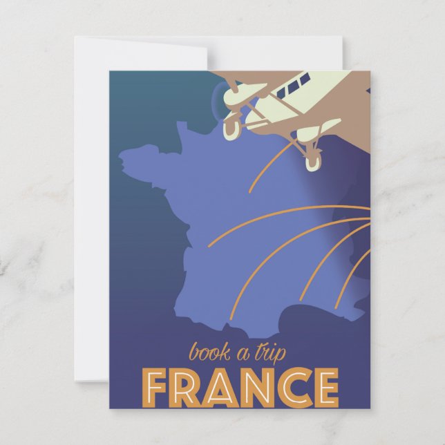 cartaz de viagem estilo vintage da França (Frente)