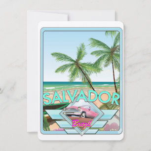 Cartaz de viagem estilo vintage de Salvador Brasil