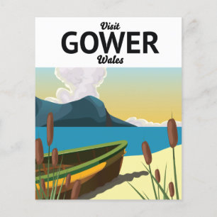 cartaz de viagem Gower País de Gales