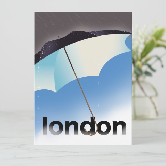 cartaz de viagem guarda-chuva de Londres (Em pé/Frente)