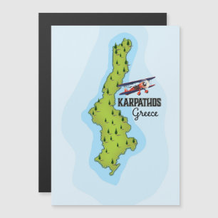 Cartaz de viagem ilustrado do mapa grego de Karpat