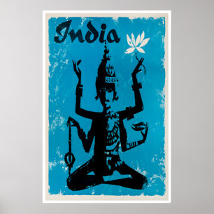 Cartaz de Viagem Índia Arte Hindu Impressão Indian