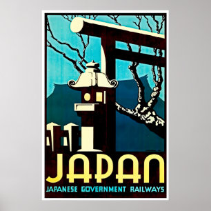 Cartaz de Viagem Japão Impressão Ferrovias Arte Ja