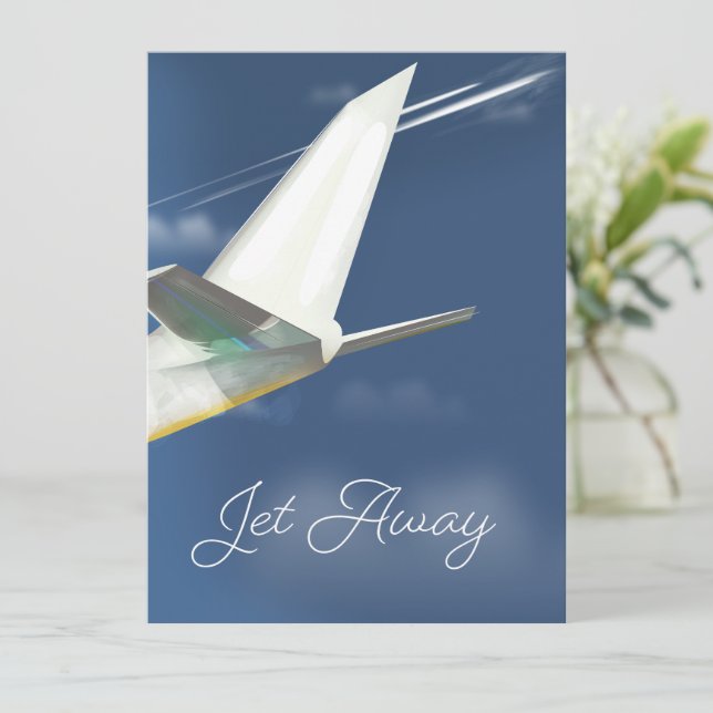 Cartaz de viagem Jet Away. (Em pé/Frente)