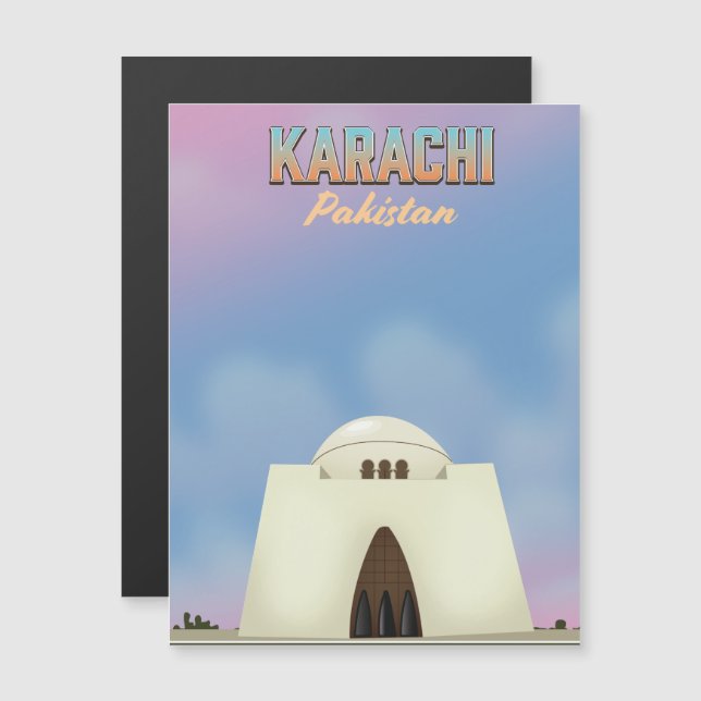 Cartaz de viagem Karachi Paquistão (Frente/Verso)