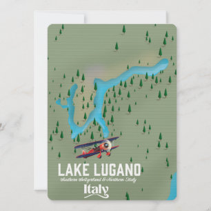 Cartaz de viagem Lago Lugano Itália - Suíça