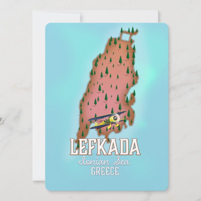 Cartaz de viagem Lefkada Grécia. (Frente)