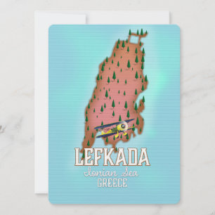 Cartaz de viagem Lefkada Grécia.