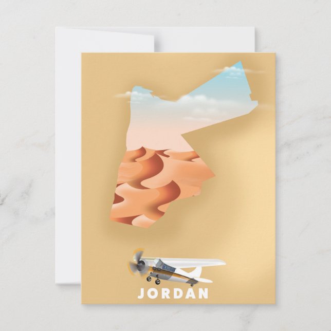 cartaz de viagem mapa ilustrado da Jordânia (Frente)