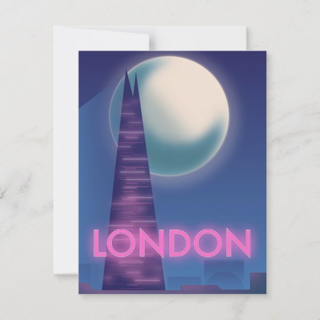 Cartaz de viagem Neon Londres (Frente)