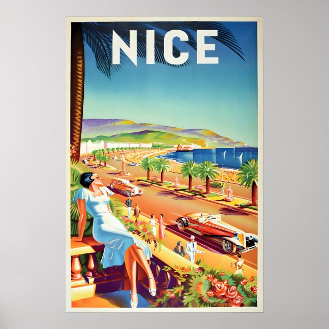 Cartaz de Viagem Nice, França   Impressão de Pared (Frente)
