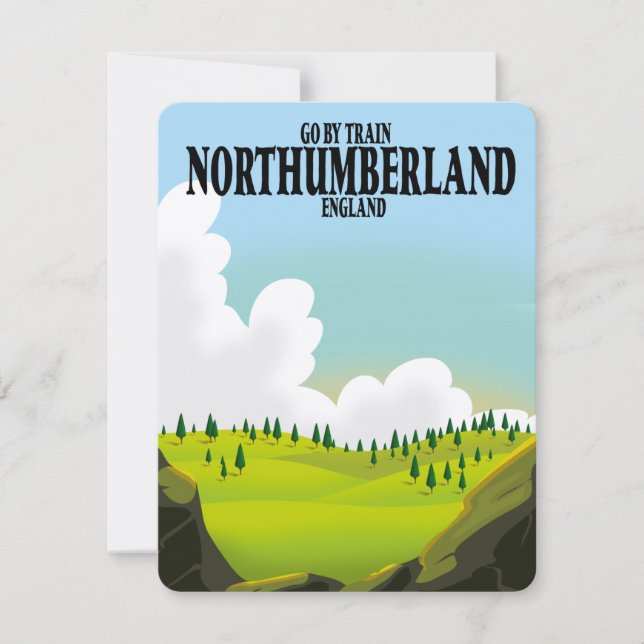 cartaz de viagem Northumberland inglaterra (Frente)