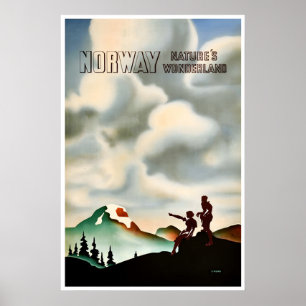 Cartaz de Viagem Noruega Arte Norueguesa Impressão