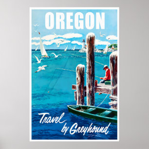 Cartaz de Viagem Oregon Costa Arte Impressão de Pe