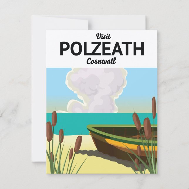 Cartaz de viagem para Polzeath, litoral da Cornual (Frente)
