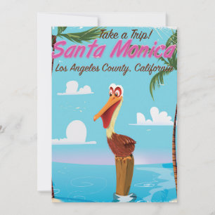 Cartaz de viagem retrô de desenho animado de Santa