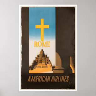 Cartaz de Viagem Roma Itália Arte Impressão Americ