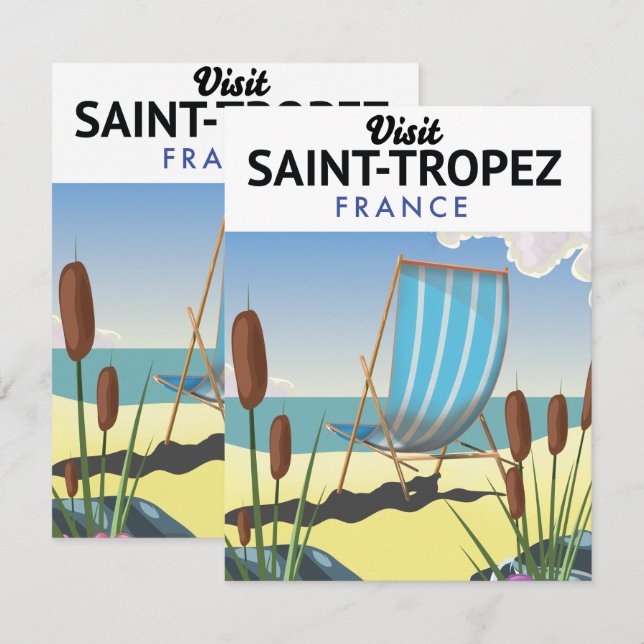 Cartaz de viagem Saint-Tropez França  (Frente/Verso)