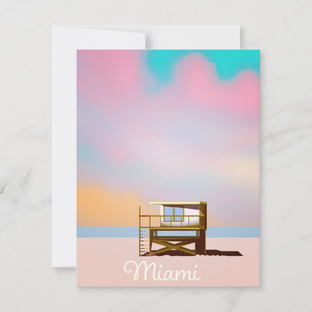 Cartaz de viagem salva-vidas de Miami (Frente)
