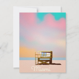 Cartaz de viagem salva-vidas de Miami