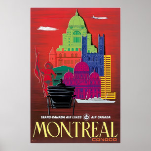 Cartaz de Viagem TCA Arte Canadá Impressão Montrea