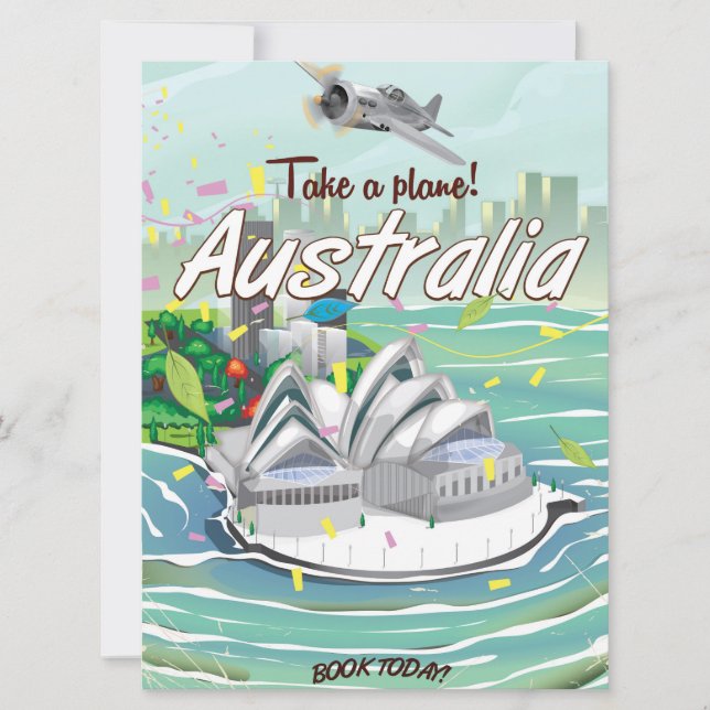 Cartaz de viagem vintage Austrália Sydney (Frente)