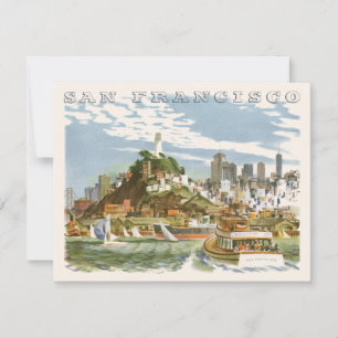 Cartaz de viagem vintage da Baía de São Francisco 