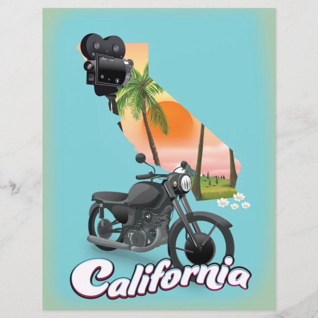 Cartaz de viagem vintage da Califórnia (Frente)