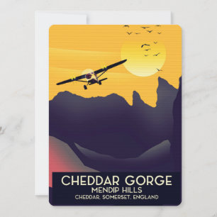 Cartaz de viagem vintage desfiladeiro Cheddar.