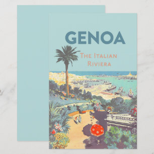 Cartaz de Viagem Vintage Gênova Riviera Italiana 1
