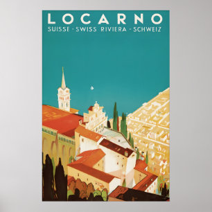 Cartaz de Viagem Vintage Locarno Suíça Impressão