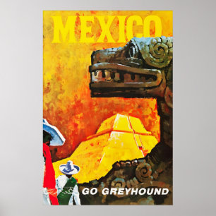 Cartaz de Viagem Vintage México Impressão Retro Tu