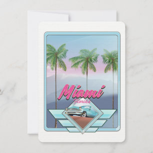 Cartaz de viagem vintage Miami Flórida