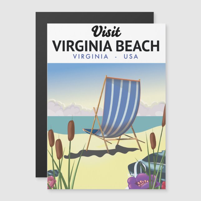 cartaz de viagem Virginia Beach Virgínia EUA (Frente/Verso)