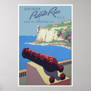 Cartaz de Viagem WPA Arte de Porto Rico Impressão 