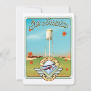 Cartaz de voo estilo retrô dos anos 50 'Veja a Amé