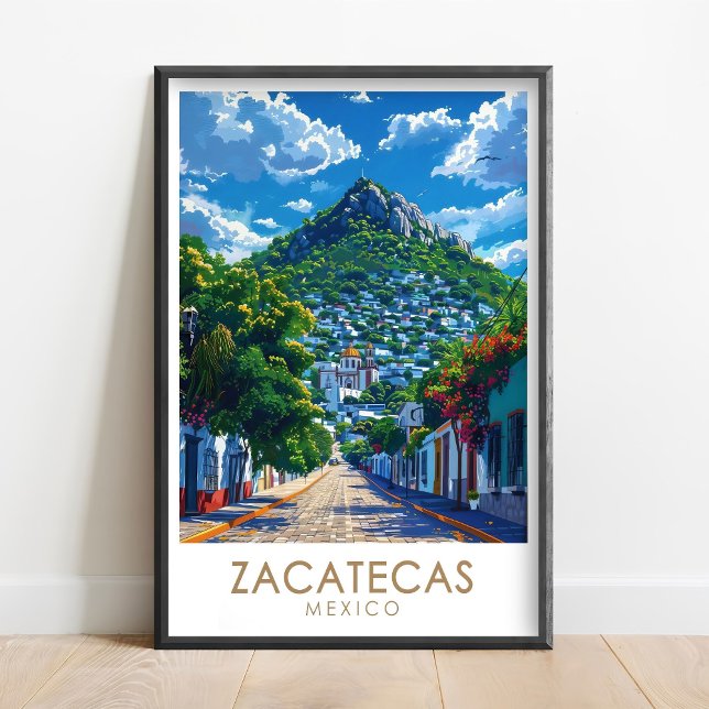 Cartaz de Zacatecas - Impressão do Cerro de la Buf (Criador carregado)