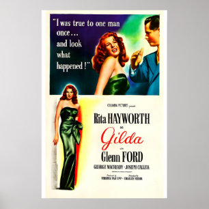Cartaz do filme Gilda 1946 IMPRESSÃO A5-A1 Anos 40