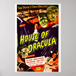 Cartaz do filme House of Dracula 1945 IMPRESSÃO A4