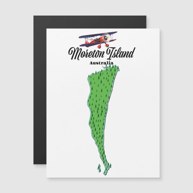 Cartaz do mapa da Ilha Moreton Austrália (Frente/Verso)