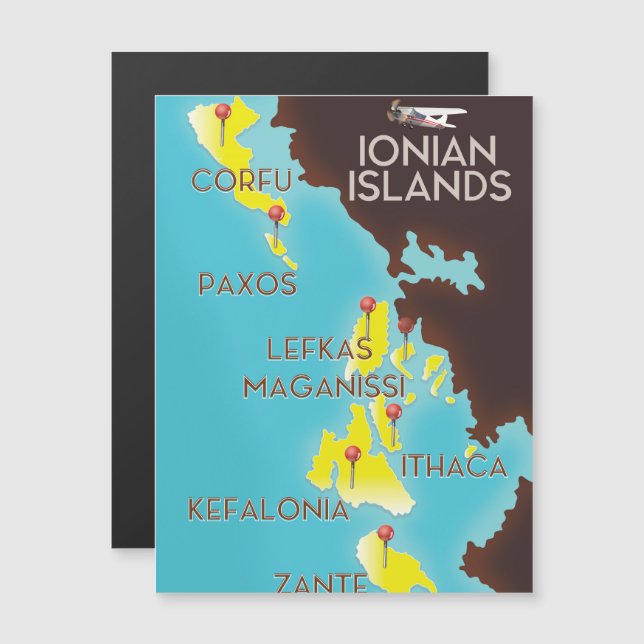 Cartaz do mapa das Ilhas Jônicas. (Frente/Verso)