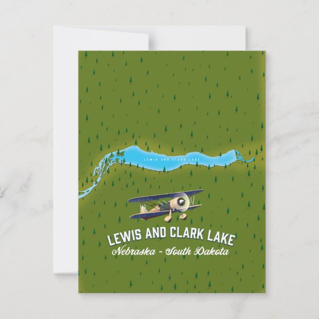 cartaz do mapa do lago Lewis e Clark. (Frente)