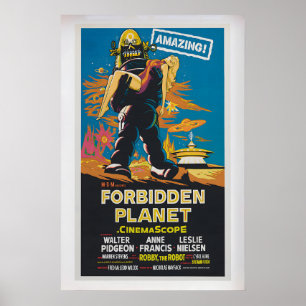 Cartaz do Planeta Proibido  Poster de Filme Antigo