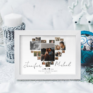 CARTAZ E IMPRESSÃO DE COLAGEM DE CORAÇÃO DE ANIVER