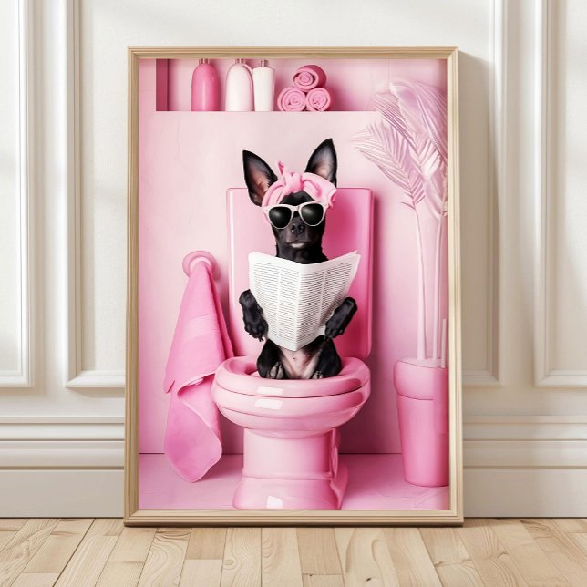 Cartaz engraçado de impressão Mini Pinscher de ban (Criador carregado)