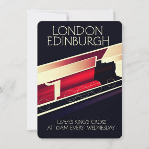 Cartaz estilo vintage London Edinburgh Locomotive