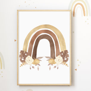 Cartaz Flor Arco-íris Quarto Infantil Impressão