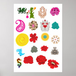 Cartaz Floral do Dragão | Impressão de Arte de Par